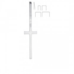 Cottle Osteotome Chisel Crossbar, Straight, Fishtail Tip with Depth Markings 7"